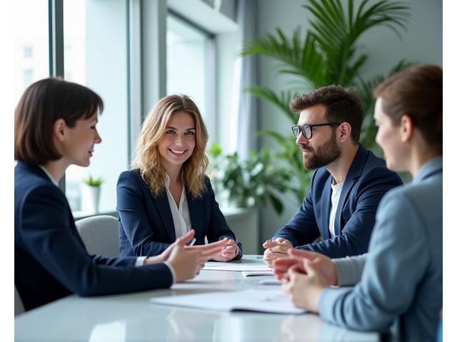 A diverse team of professionals discussing guidelines around a table, symbolizing professional support and safeguarding.