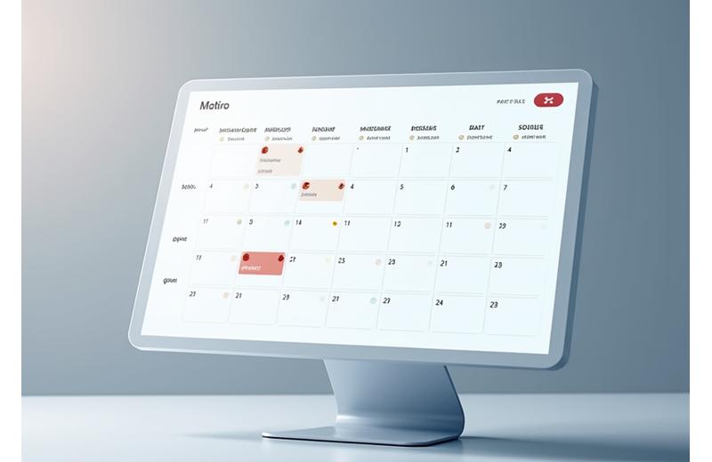 Monthly calendar with highlighted session dates