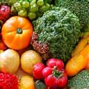 Fresh colorful fruits and vegetables