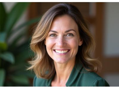 Professional headshot of a friendly female therapist over 40